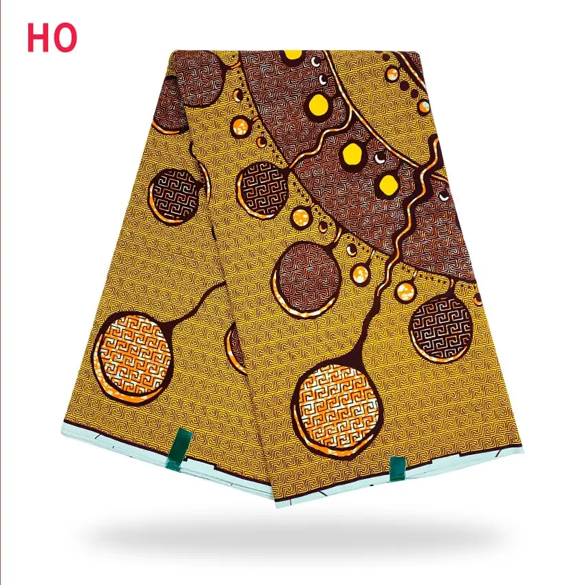 

High quality African real cotton wax 6 yards/lot wax African cotton for dress H210719