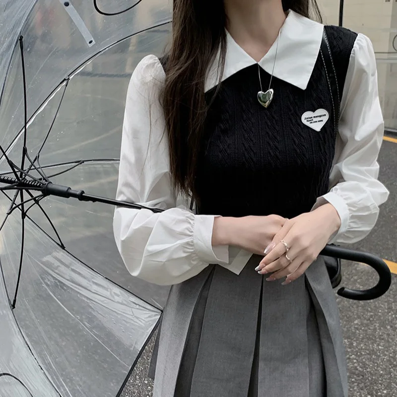 Милый и острая женский модный костюм Новинка весна-осень 2021 вязаный Топ из двух