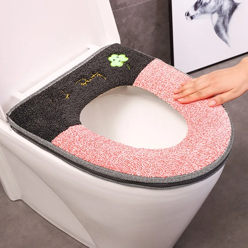 Светящийся чехол для унитаза моющийся зимний теплый удобный мягкий разноцветный