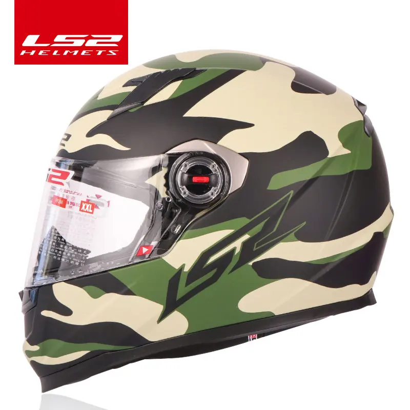LS2 FF358 полный уход за кожей лица moto rcycle шлем ls2 moto cross racing мужские и женские casco moto шлем LS2 ECE утвержден без насоса - Цвет: Army