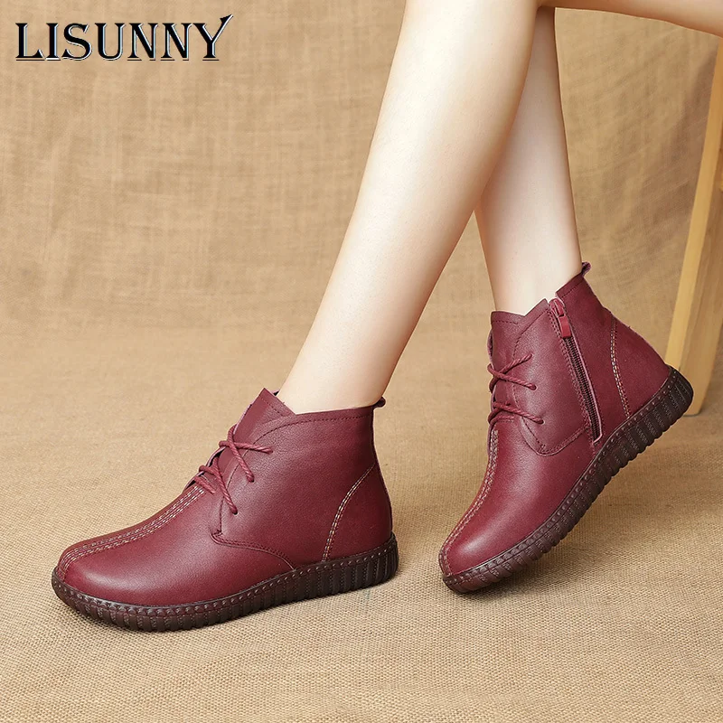 Ботинки женские зимние из натуральной кожи на нескользящей подошве | Обувь