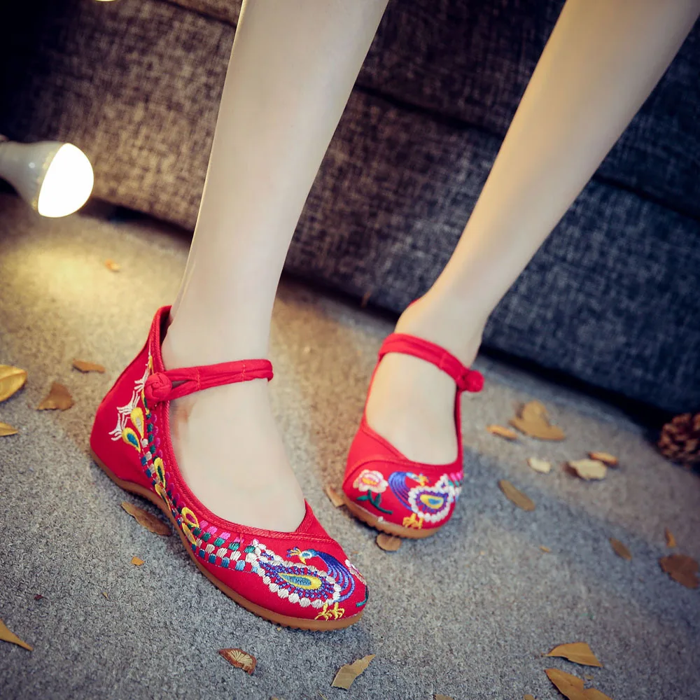 2019 Женская обувь в виде этнического павлина обуви холст вышитые Nation Wind/ткань