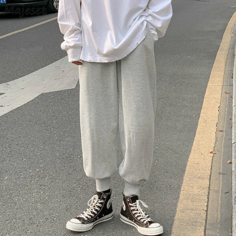 

Women Casual Pants Harem Trousers Plus Velvet Thicken Winter Warm High Waist Elastic Solid Ankle-length Loose All-match Chic Ins