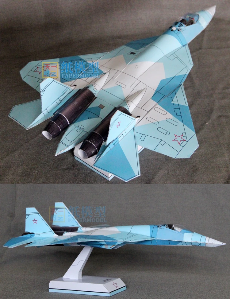 Русский T50 Stealth Fighter Бумажная модель пазл ручной работы авиационная Военная