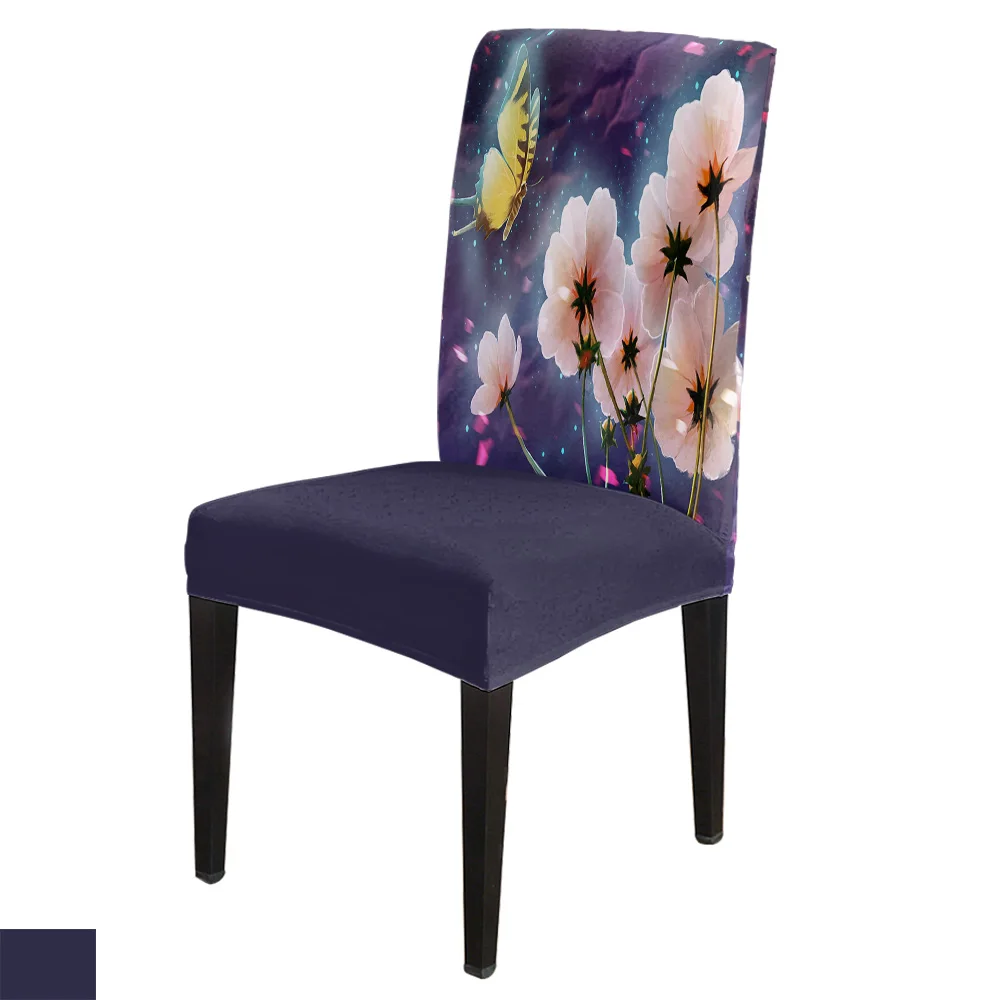 

Beautiful Butterfly Flowers Office Chair Cover Spandex Chair Cover Elastic Printing Home Hotel Wedding Dining Chair Covers