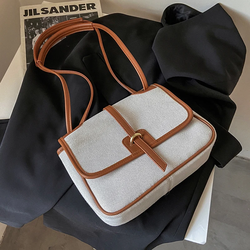 

2021 New Summer Commuter Canvas Large Capacity Atmosphere Texture High-Quality Brand Luxury Women Shoulder Crossbody Tote Bag