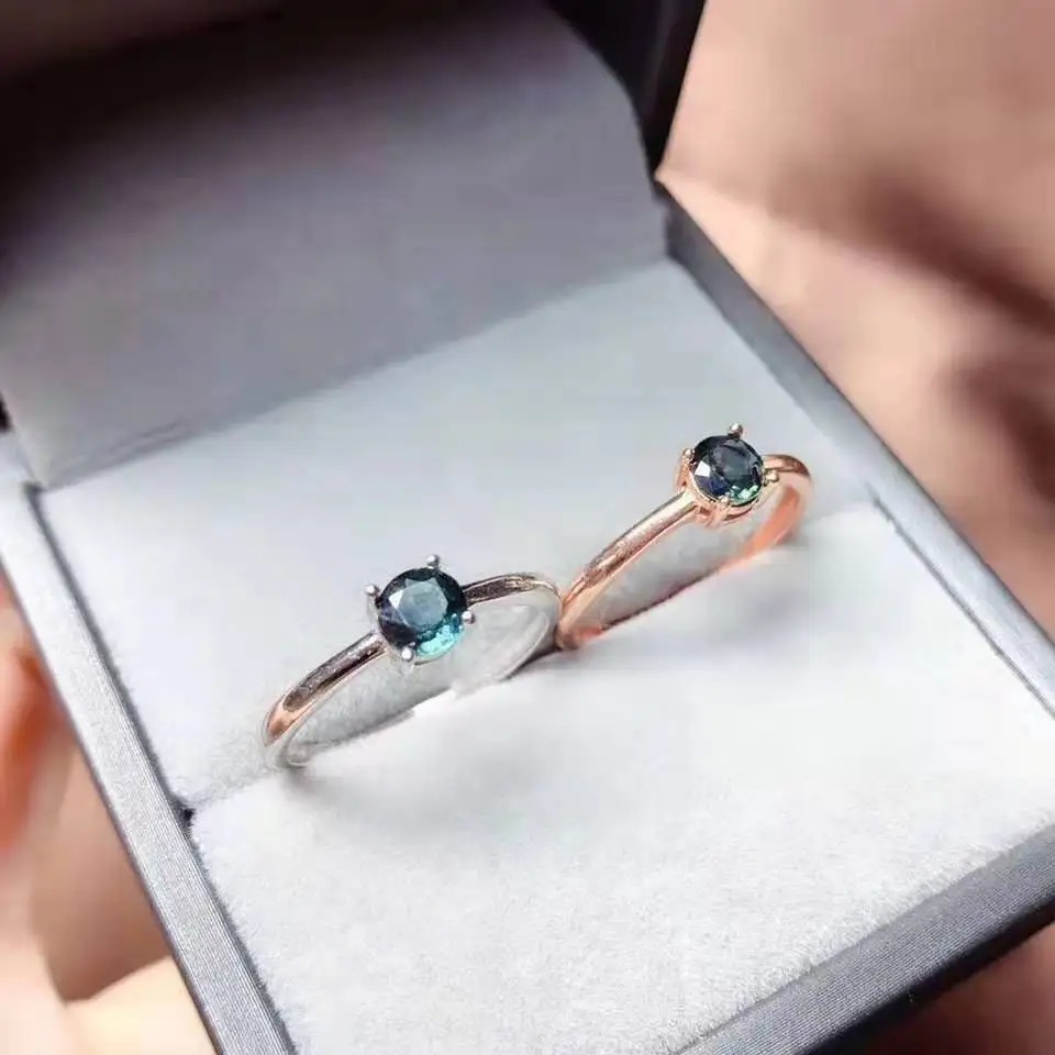 

Женское кольцо с натуральным сапфиром, простое изящное ювелирное изделие из стерлингового серебра 925 пробы, бесплатная доставка