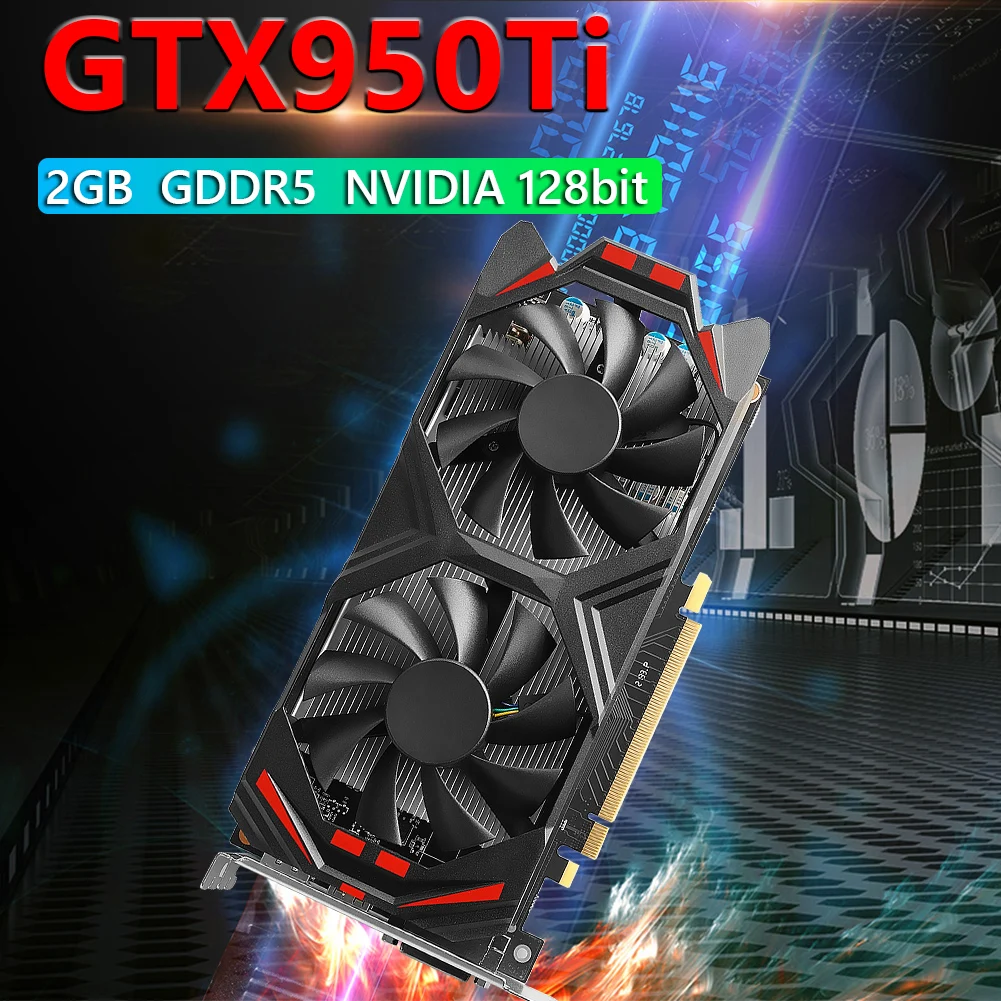 Игровая видеокарта GTX950 2G D5 2 ГБ GDDR5 3 0 бит PCI-Express PUBG игровая DP + DVI с охлаждающим