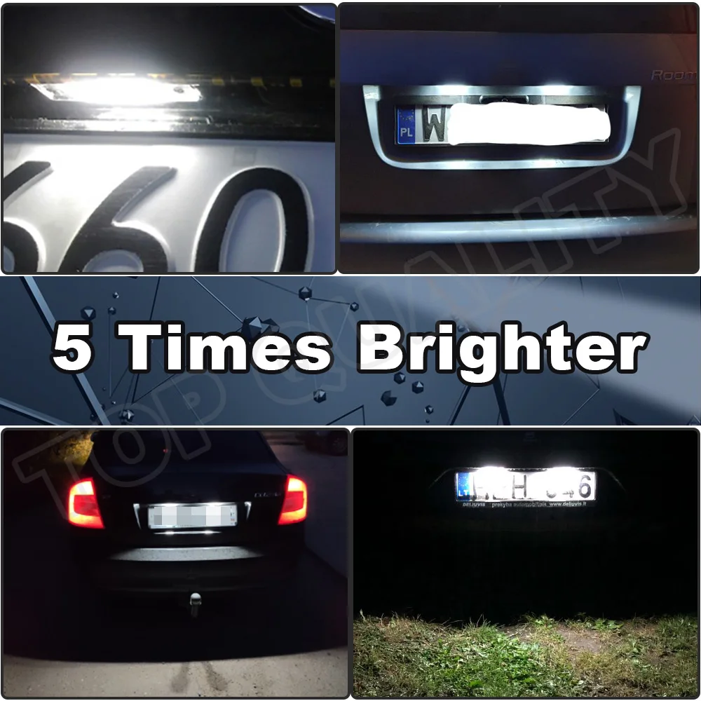 

For Skoda Octavia Mk2 2004-2013 Roomster 2006-2013 1Z0943021B Canbus Error Free LED Number License Plate Light Auto Lamp 2Pcs