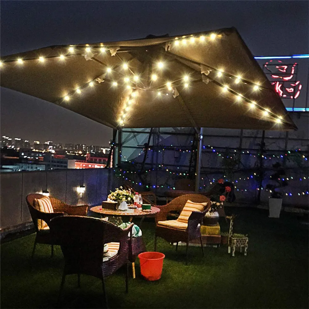 

Solar 104LED 8 Strings Umbrella Tent String lights Waterproof 8 Lighting Modes Beach Umbrella Lamp for Outdoor Garden Wedding