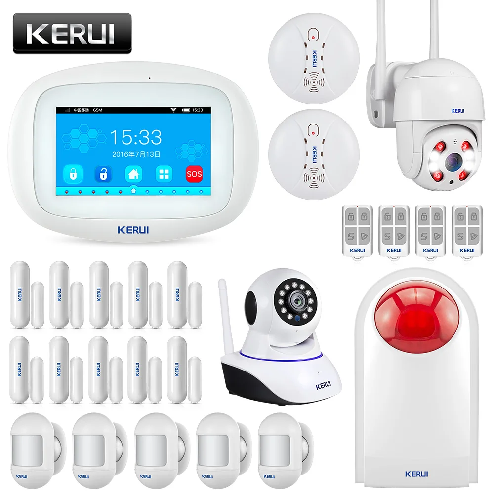 KERUI K52 4 3 дюймовый цветной экран Беспроводная GSM система домашней сигнализации