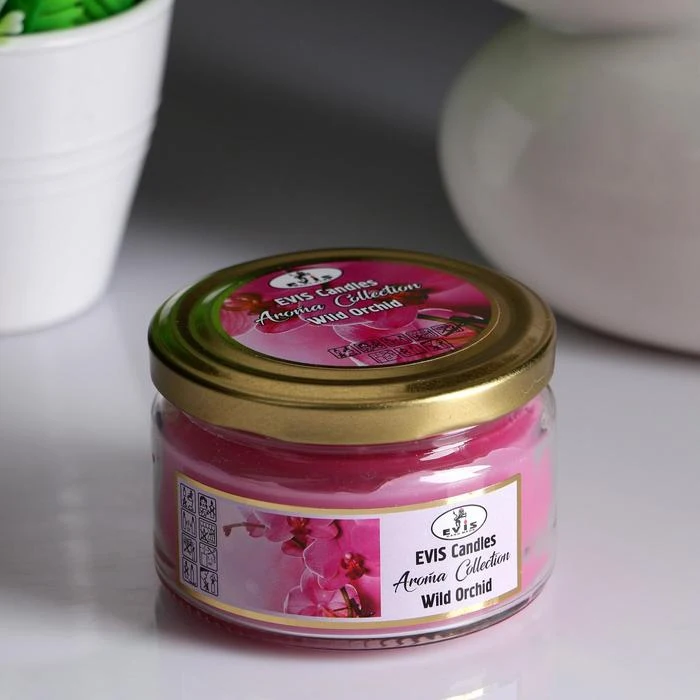 Запаховая свеча в стеклянной банке WILD ORCHID 9.5x8.5 28 ч 367 г 4478493 Свечи для декора дома Держатели Сад.