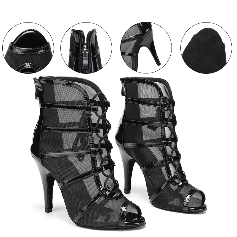 New Women Latin dance shoes Female salsa sandal Soft Sole Ladies Ballroom tango samba Party dance shoes 6/7.5/8.5/10cm