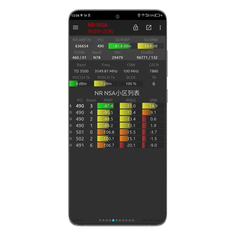 Tems &amp Nemo samsung Galaxy S20 + G986U NSG 5G VOLTE 、 4 × 4MIMO |