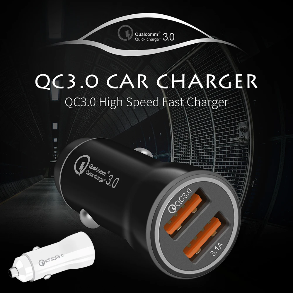 Быстрая зарядка QC 3 0 2 порта USB автомобильная сигарета 33 Вт для iPhone Samsung |