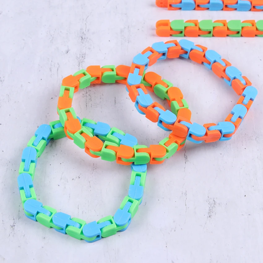 Rompecabezas de cadena de descompresi&oacute;n para ni&ntilde;os, juguete sensorial cl&aacute;sico, pistas locas, broche y clic, descompresi&oacute;n, juguetes para autismo, 1 ud.-1