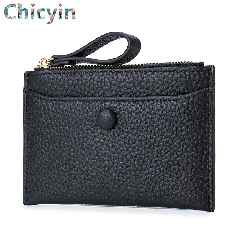 

Ultra Thin Coin Purse Cow Leather Small Purse Mini Coin ID Card Driver's License Leather Case Female Card Bag