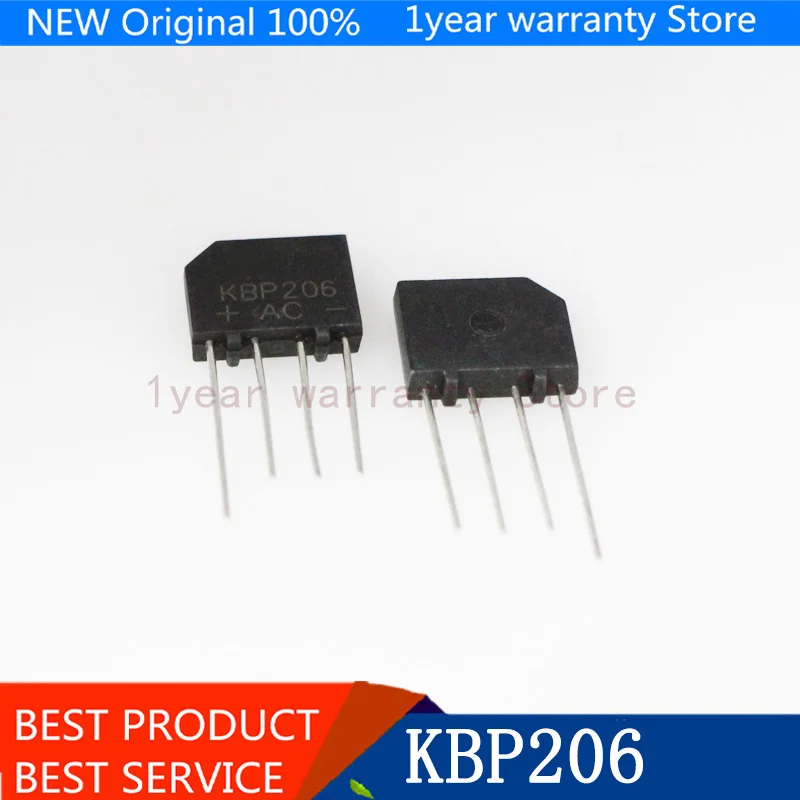 

10Pcs KBP206 KBP206G KBP208 KBP210 2A 600V Power Bridge Rectifier