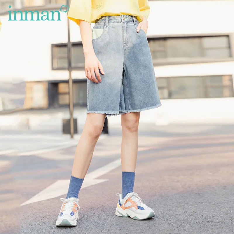 INMAN летние модные шорты контрастного цвета с вышивкой|Женские шорты| |