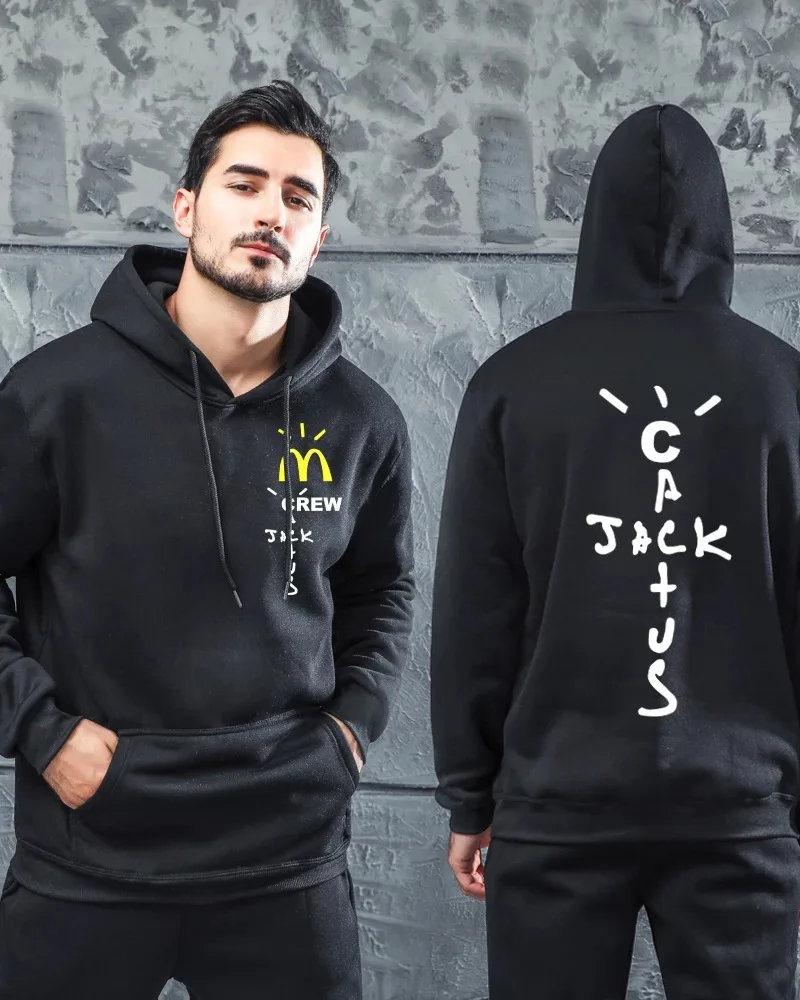

2021 New TRAVIS SCOTT Cactus Jack Winter Fleece Men's Hoodie Printed Hip Hop Loose Large Size Pullover Women's Sweatshirt