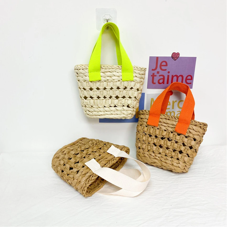 

Детские соломенные кошельки и сумочки, миниатюрная сумка через плечо, 2021, милая маленькая сумочка для мелочи для маленьких девочек, сумка-то...