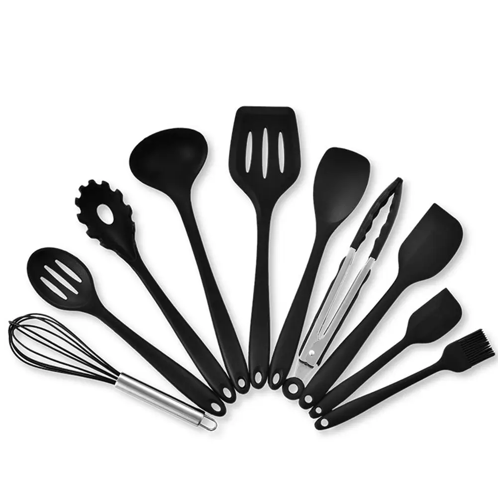 

10/11PCS Silicone Kitchenware Non-stick Cookware Cooking Tool Spoon Spatula Ladle Egg Beaters Shovel Soup Kitchen Utensils Set