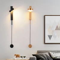 dimmable led wall lamp goldblack adjustable rotating simple modern corridor aisle restaurant for living room wall lamp bedside