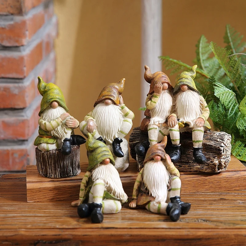 

Creative Fairy Resin Bearded Grandpa Miniature Figurines Landscape Garden Rustic Living Room Home Decoration Accessories