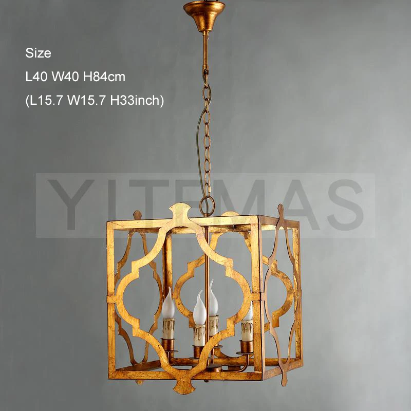 Винтажный подвесной светильник в стиле ретро антикварная Золотая лампа с