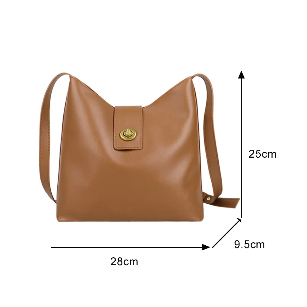 

Fashion Women Shoulder Crossbody Bag PU Leather Vintage Bucket Square Bags Ladies Solid Retro Travel Shopping Handbags Totes New