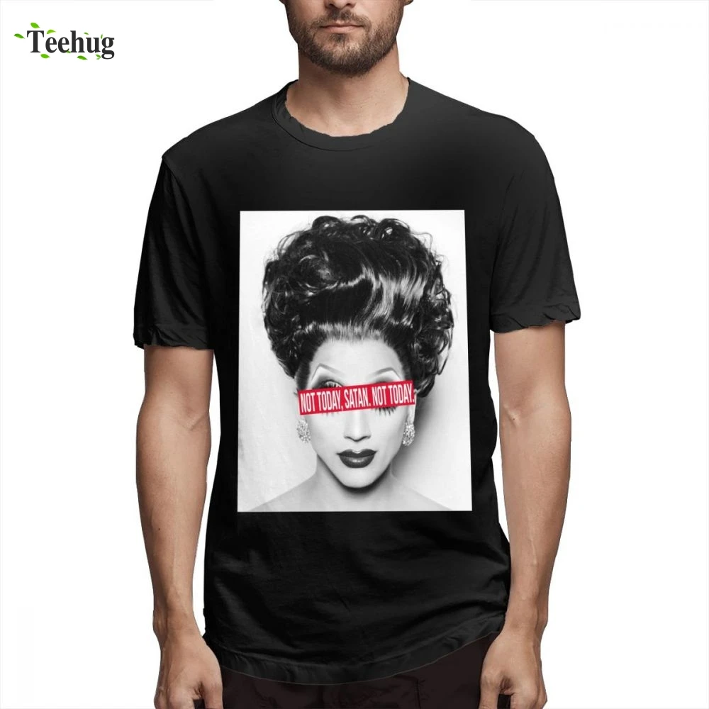 

Men's Fashion RuPaul Not Today Satan Not Today Tee Shirt For Boy Popular Unique For Boy Graphic Camiseta