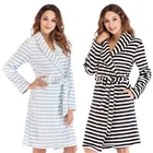 Осень-зима Новая женская Свободная Домашняя одежда, одежда с длинными рукавами фланелевая сшитая ночная рубашка халат набор нижнего белья халат ночная рубашка для мужчин