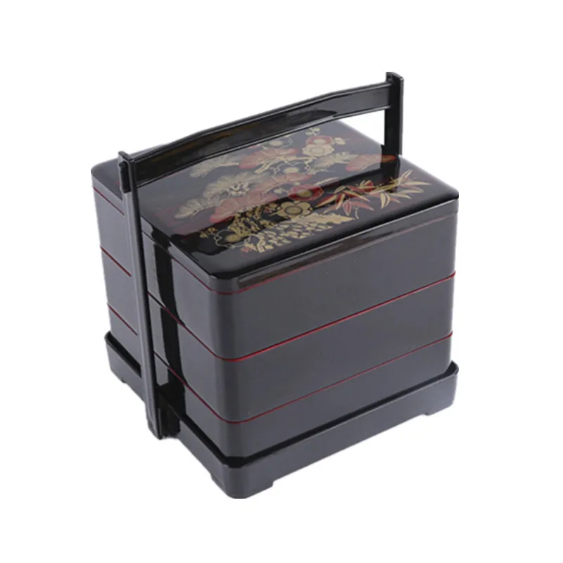 Трехслойный Стандартный Ланч бокс коробка для пикника закусок пакеты фаст фуда