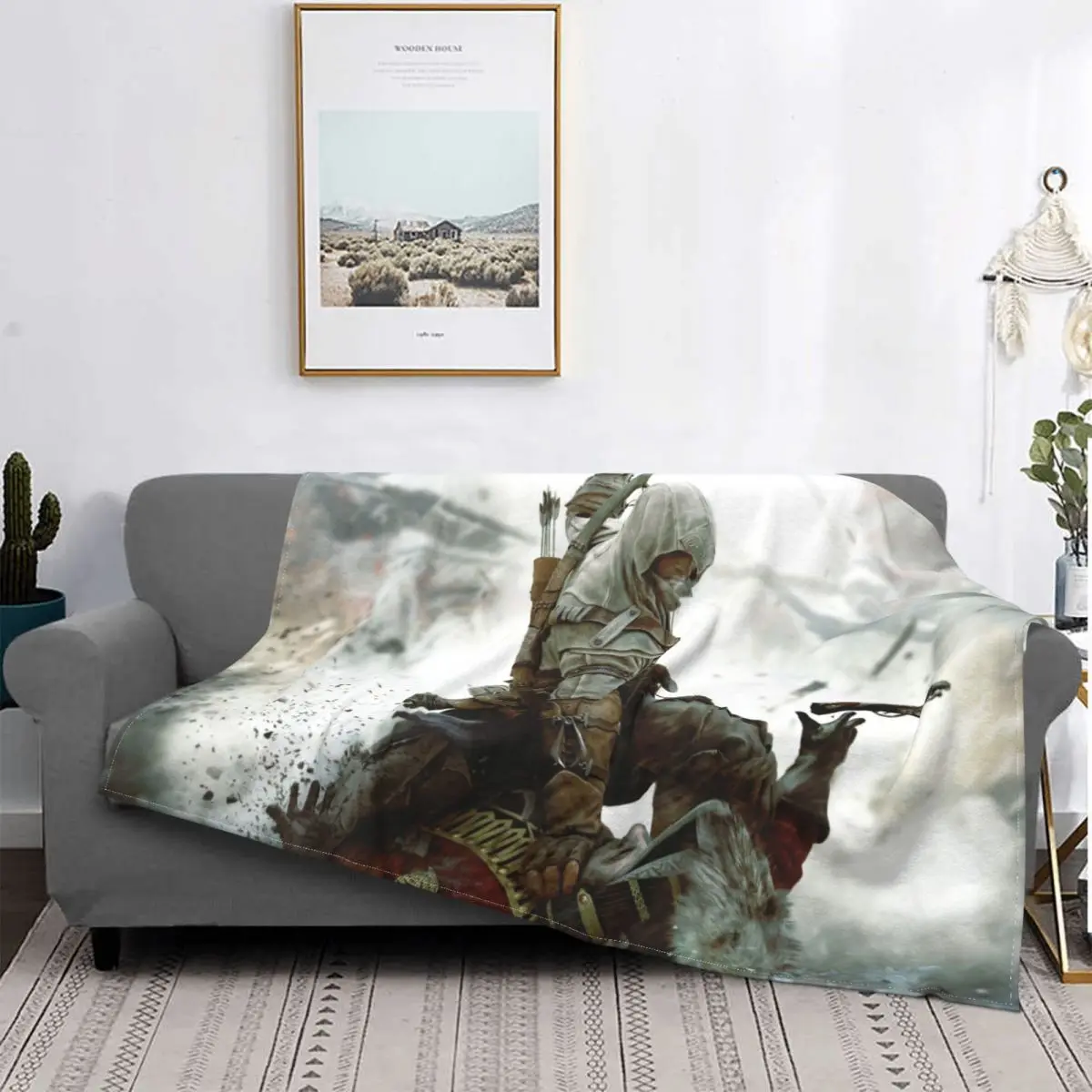 

Assassin's Creed Altair Action Game Blankets Coral Fleece Plush Decoration Bedroom Bedding Couch Bedspread