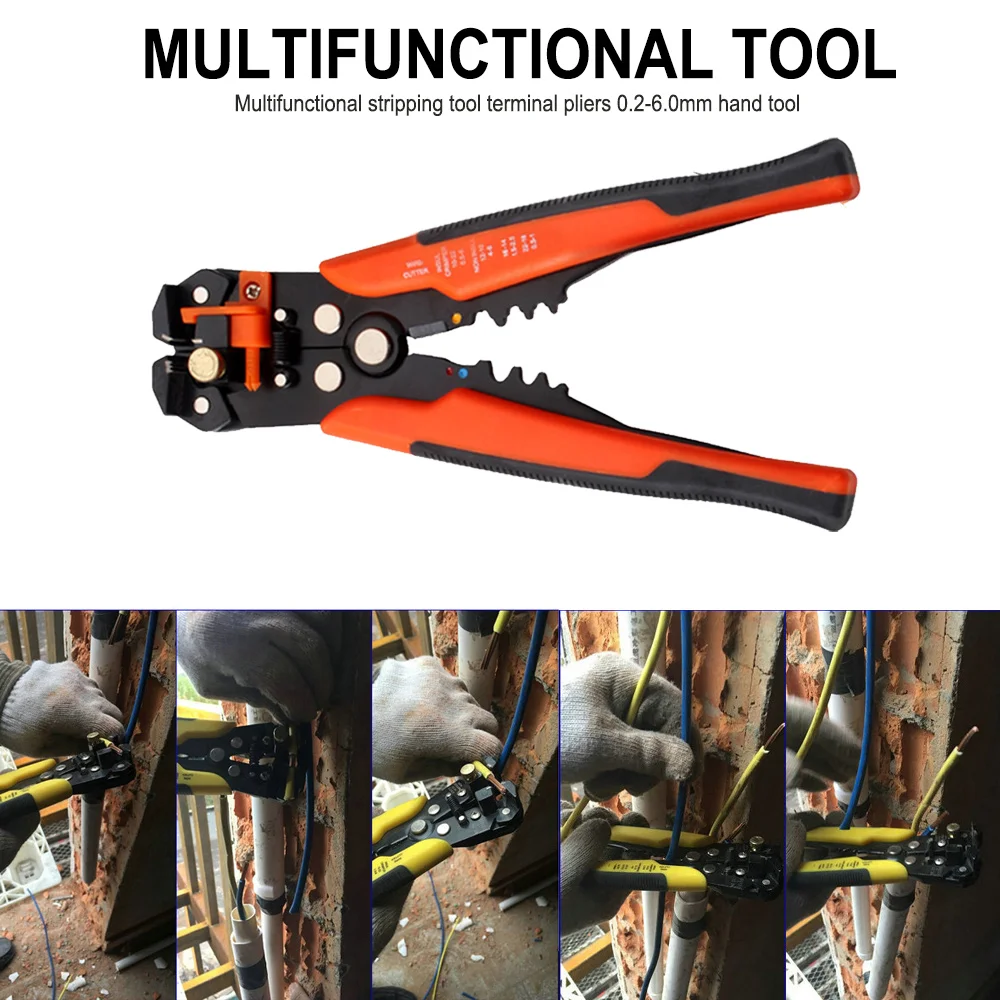 

Crimper Cable Cutter Automatic Wire Stripper Multifunctional Stripping Tools Crimping Plier Terminal 0.2-6.0mm Tool Strip Pliers