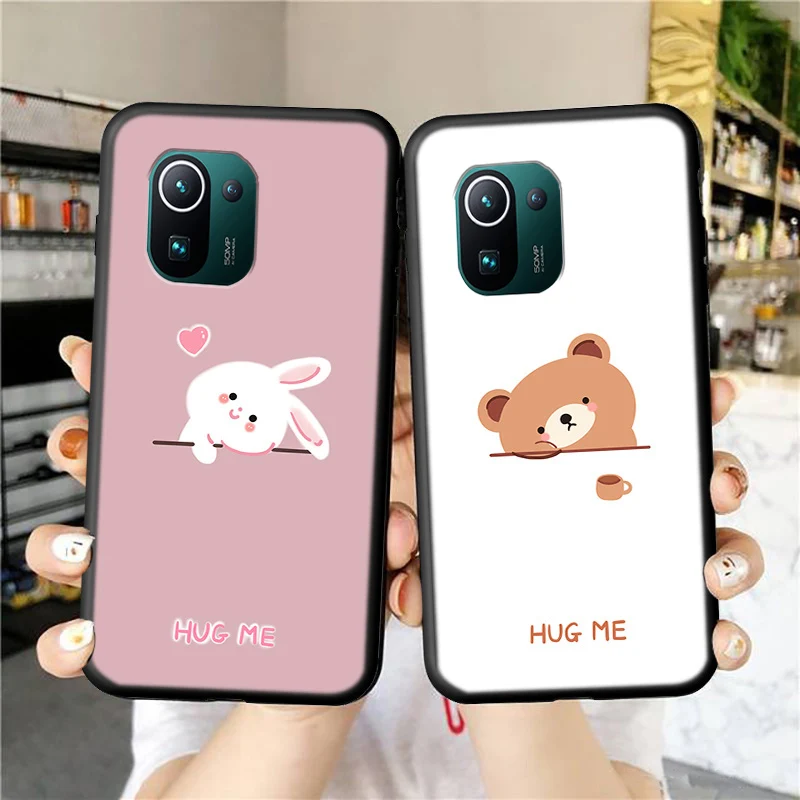 

For Xiaomi Mi 11 Pro Phone Case Luxury Funda xiaomi11 xm11por Rabbit Bear Silicone Soft Shell Celulares Sleeve Back Cover Coque