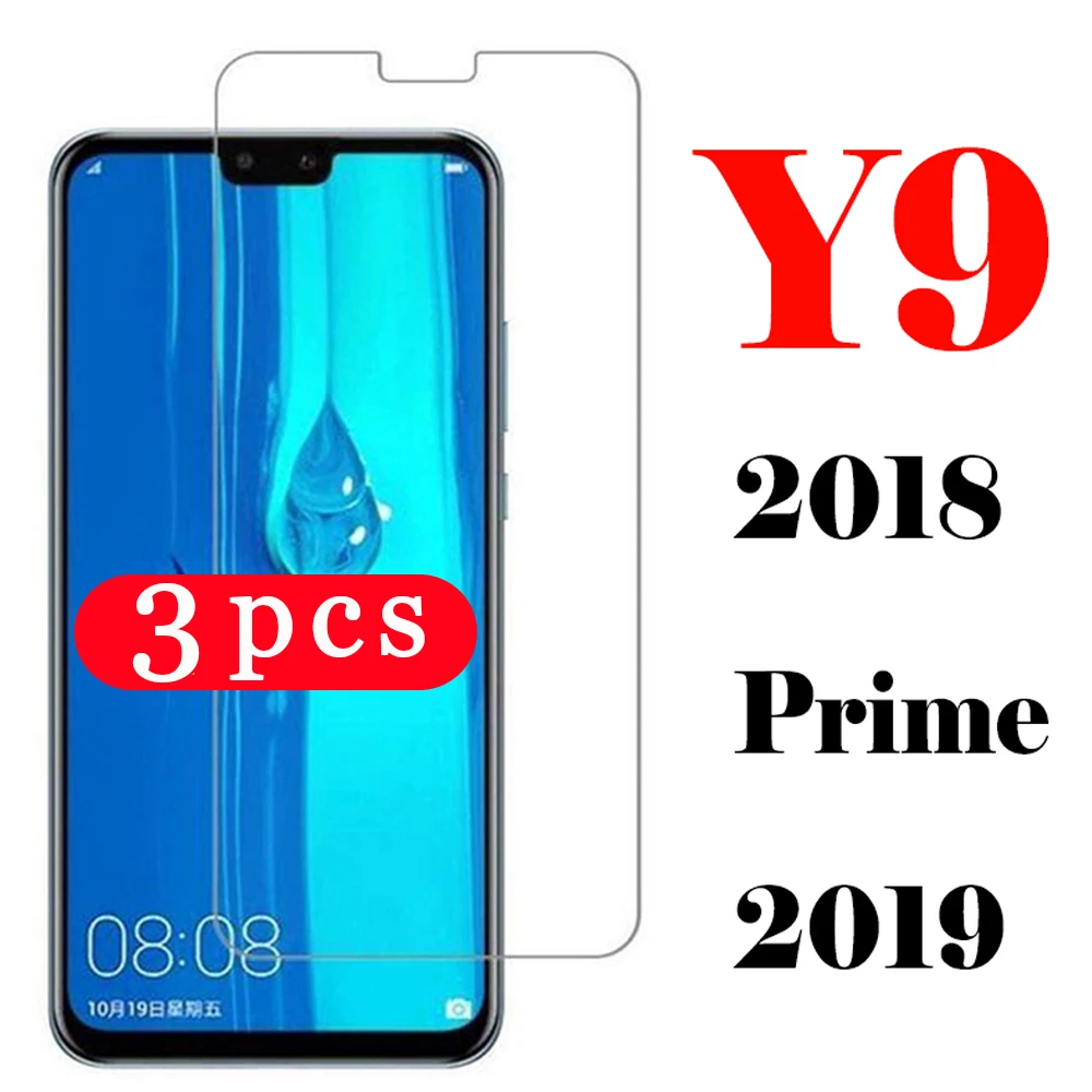 

3Pcs 9H protective film for huawei y9 prime 2019 y9s tempered glass for huawei y9 2018 phone screen protector glass smartphone