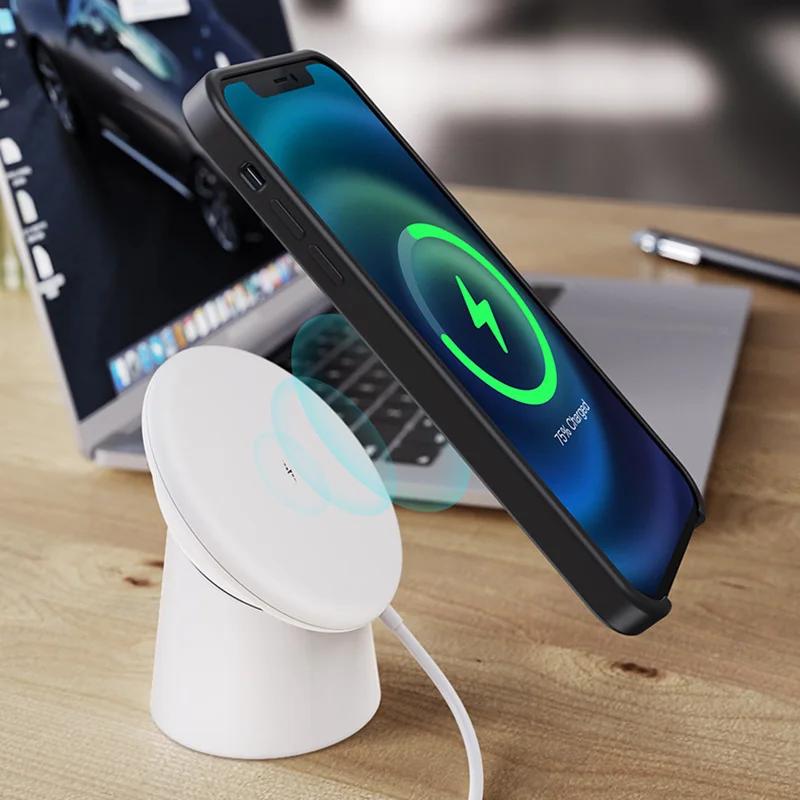 

Universal Magnetic Wireless Charger For IPhone 12 Pro Max 15W Qi Fast Wireless Charging Base Station Type-C Induction Chargers