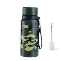 600ml750ml sports water bottle flask 188 stainless steel bottle vacuum insulated wide mouth outdoor with cleaning tool