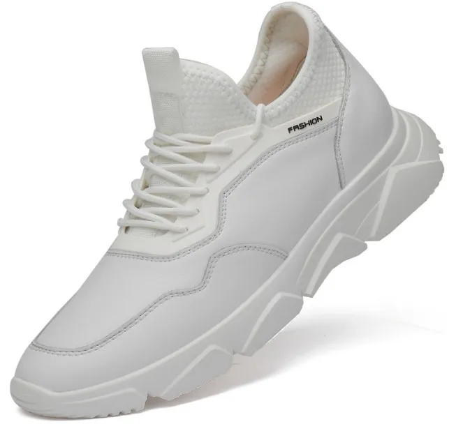 Кроссовки мужские из натуральной кожи повседневная обувь увеличивающая рост на