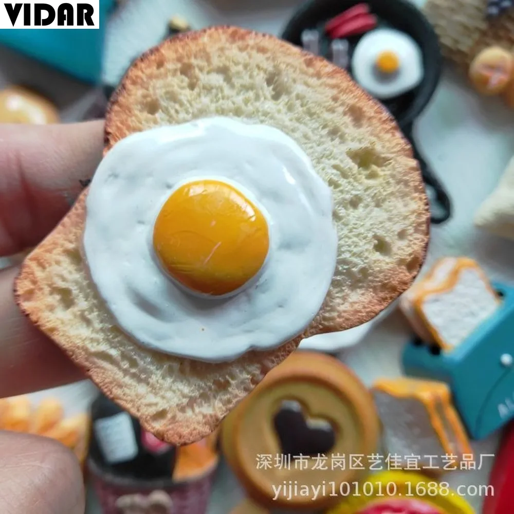 

VIDAR Simulation Food Burlap Bread Stick Tomato Egg Bread Resin Magnet Fridge Magnet