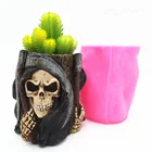 Крутая силиконовая форма в виде черепа для Хэллоуина, настольное украшение ручной работы, гипсовый цветочный горшок, чехол для ручки, силиконовая форма для рукоделия
