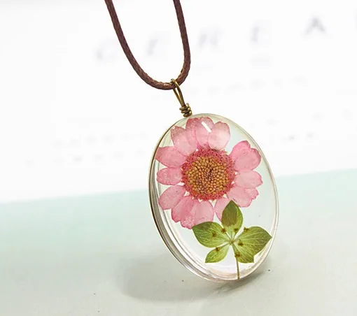 1 шт. сушеный цветок ожерелье Настоящее forget-me-Not живое растение Посеребренная Подвеска ожерелье ювелирные изделия - Окраска металла: 16
