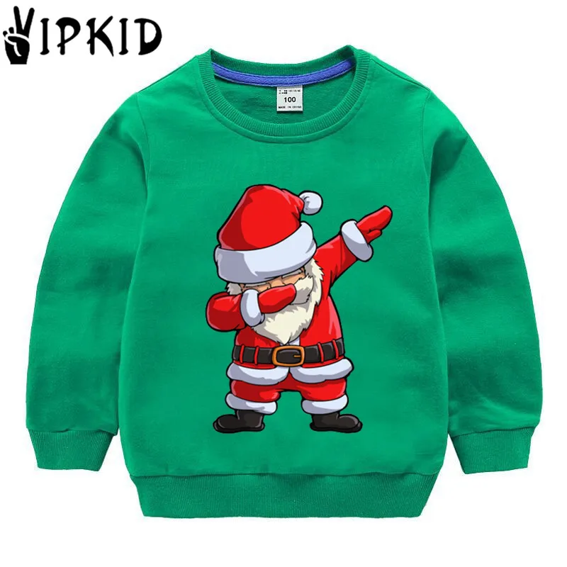 Детские Рождественские хлопковые толстовки с капюшоном для девочек детский