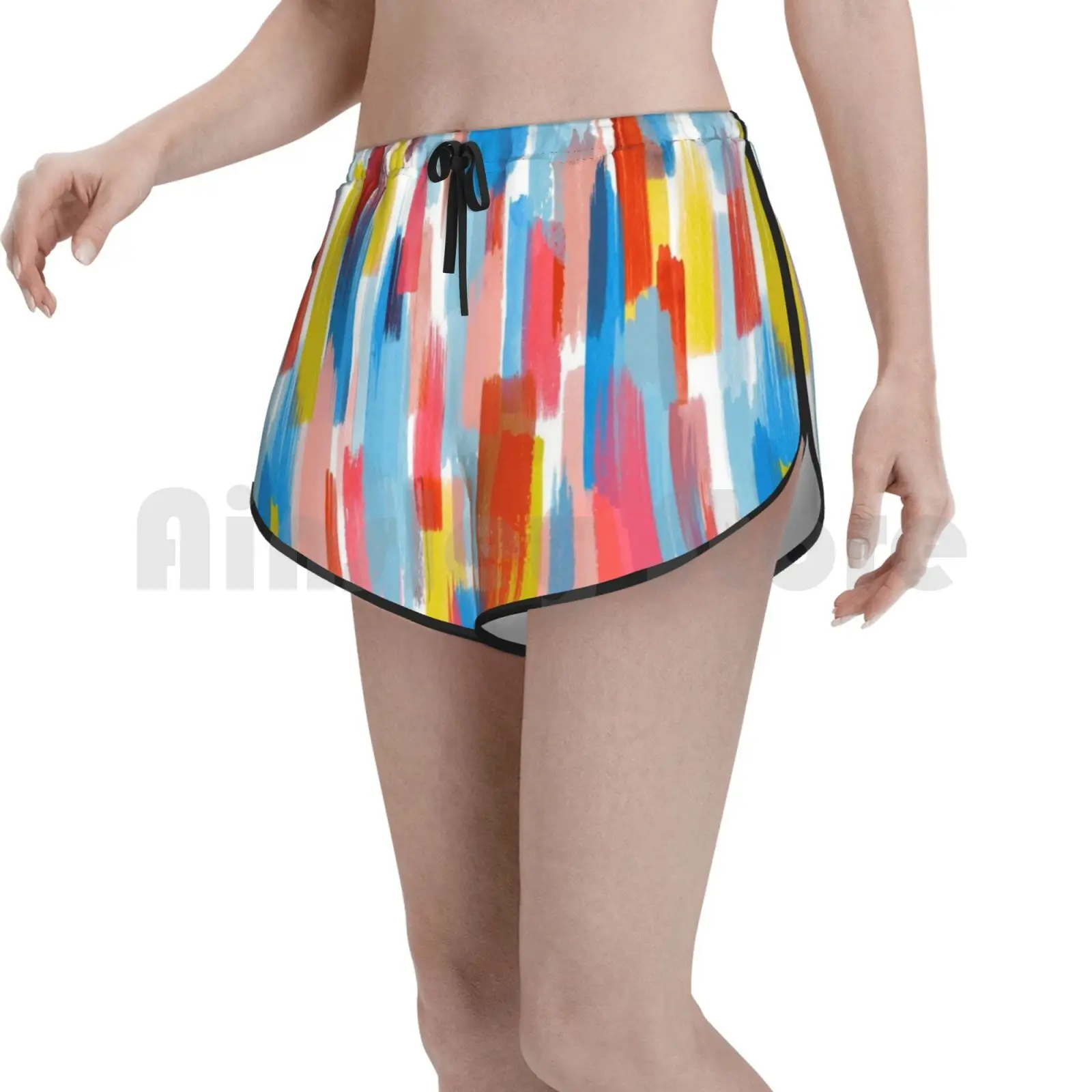 

Воспоминания цветовых мазков плавательные шорты разных цветов s-образный узор дизайнерские графические полосы в клетку