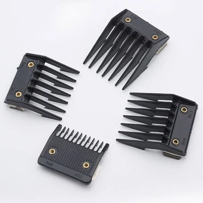 

2021 New 4Pcs Universal Hair Clipper Limit Comb Guide Attachment Size Barber Replacement 3/6/9/12mm