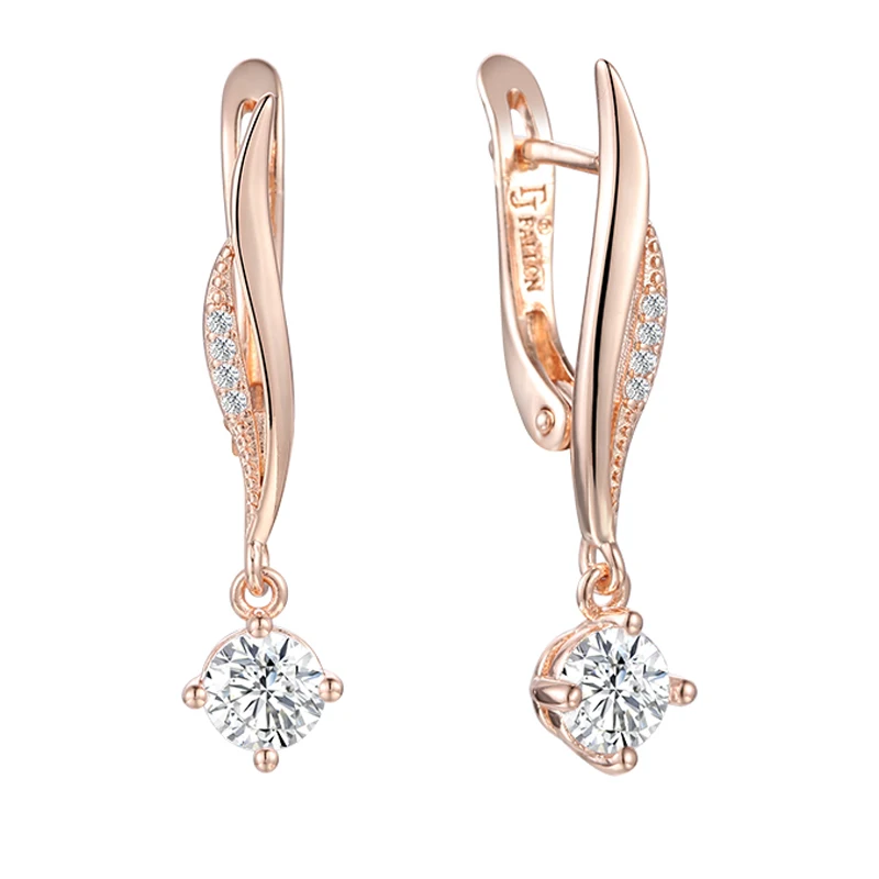 Женские серьги подвески из розового золота 585 пробы|Серьги-подвески| |