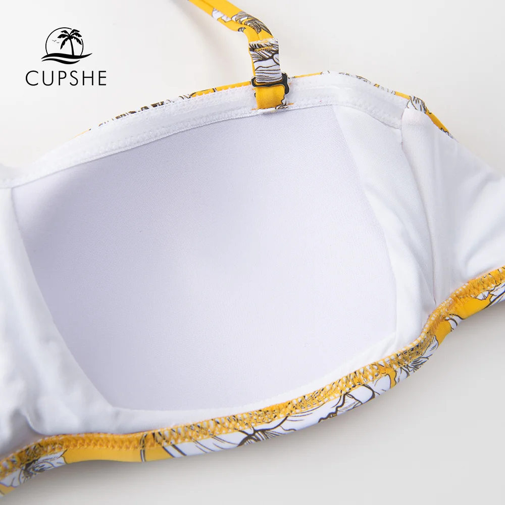 Женский купальник-бандо CUPSHE бикини с пуш-ап на шнуровке двусторонней подошвой