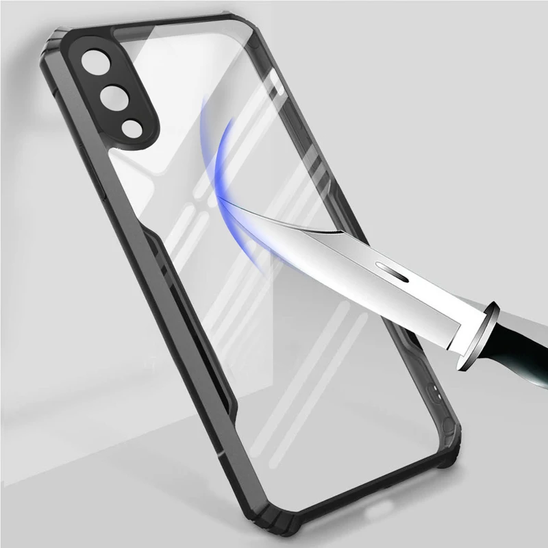 Роскошный противоударный прозрачный чехол с рамкой для телефона Samsung Galaxy A02 A 02 02A
