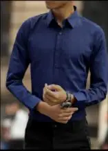 

JTFAN Men's shirts fall 2018 new long sleeve men's shirts business casual plain color middle-aged men's shirts DY-214